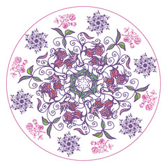 flower patterned mandala for decoration and design.