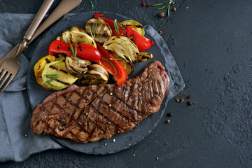 skirt steak with grilled vegetables
