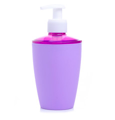 Liquid soap with dispenser hygiene on white background isolation