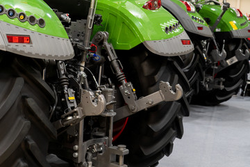 Close up of tractor attachment control system