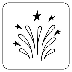 Celebratory salute.Holiday attributes in the style doodles. Vector illustration of an isolated object on a white background.The design element for the decoration in birthday, wedding, print, banner.