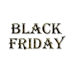 Beautiful black friday text isolated on white