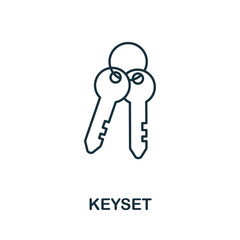Keyset icon from cyber security collection. Simple line Keyset icon for templates, web design and infographics