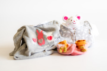 Baby comforter and baby booties
