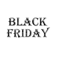 Black friday sale text isolated on white