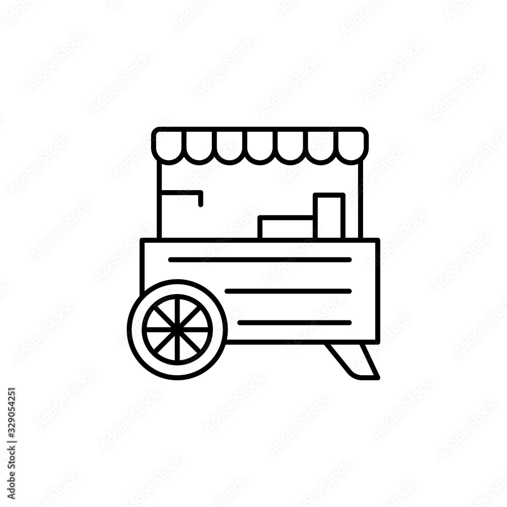 Poster food stall icon. simple line, outline vector elements of city for ui and ux, website or mobile appli
