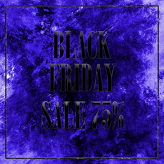 Beautiful blue black friday sale 75% illustration