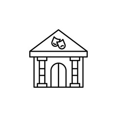 Theatre, building icon. Simple line, outline vector elements of city for ui and ux, website or mobile application