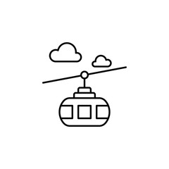 Ski lift, cloud icon. Simple line, outline vector elements of city for ui and ux, website or mobile application