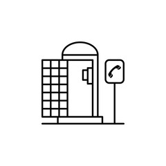 Phone booth, phone sign icon. Simple line, outline vector elements of city for ui and ux, website or mobile application