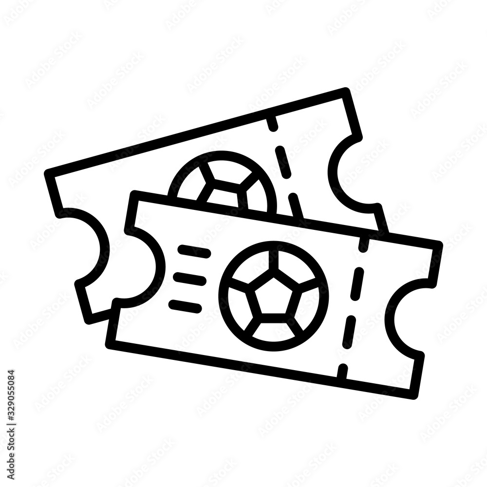 Poster ticket, football icon. simple line, outline vector elements of soccer for ui and ux, website or mobi