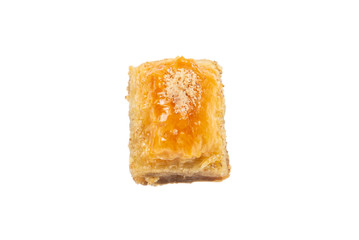 Delicious sweet baklava isolated on white background.