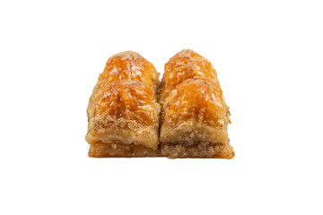 Delicious sweet baklava isolated on white background.