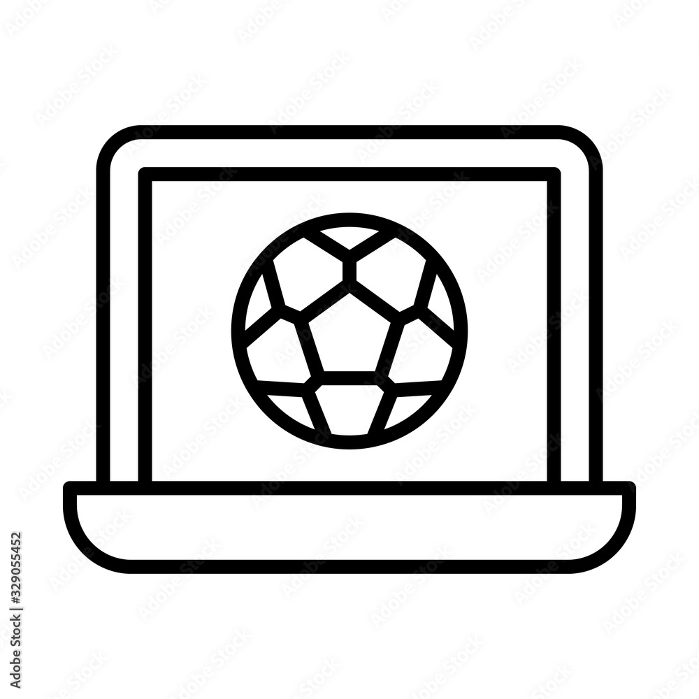 Poster streaming, football icon. simple line, outline vector elements of soccer for ui and ux, website or m