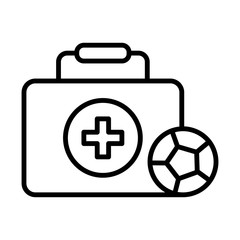 First aid, football icon. Simple line, outline vector elements of soccer for ui and ux, website or mobile application
