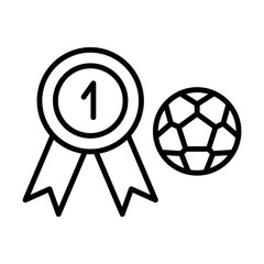 Medal, number one, football icon. Simple line, outline vector elements of soccer for ui and ux, website or mobile application