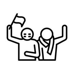 Fans, football icon. Simple line, outline vector elements of soccer for ui and ux, website or mobile application