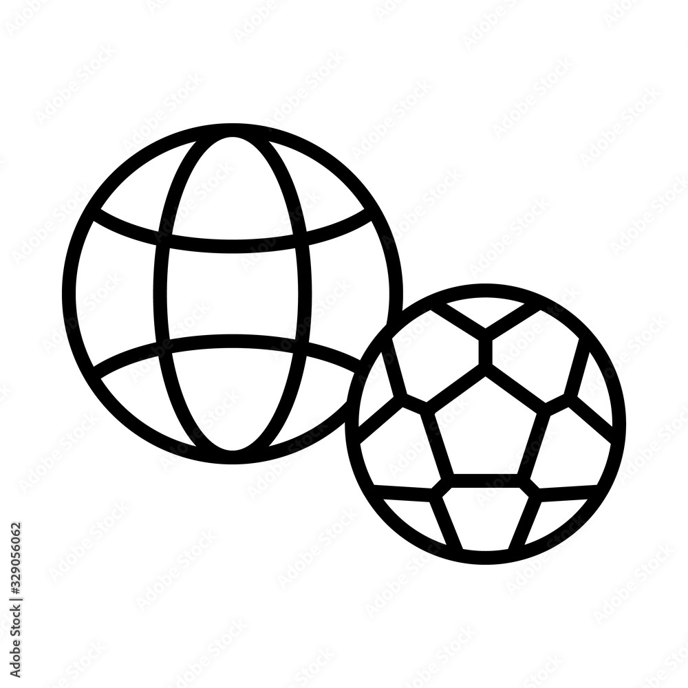 Poster global, football icon. simple line, outline vector elements of soccer for ui and ux, website or mobi