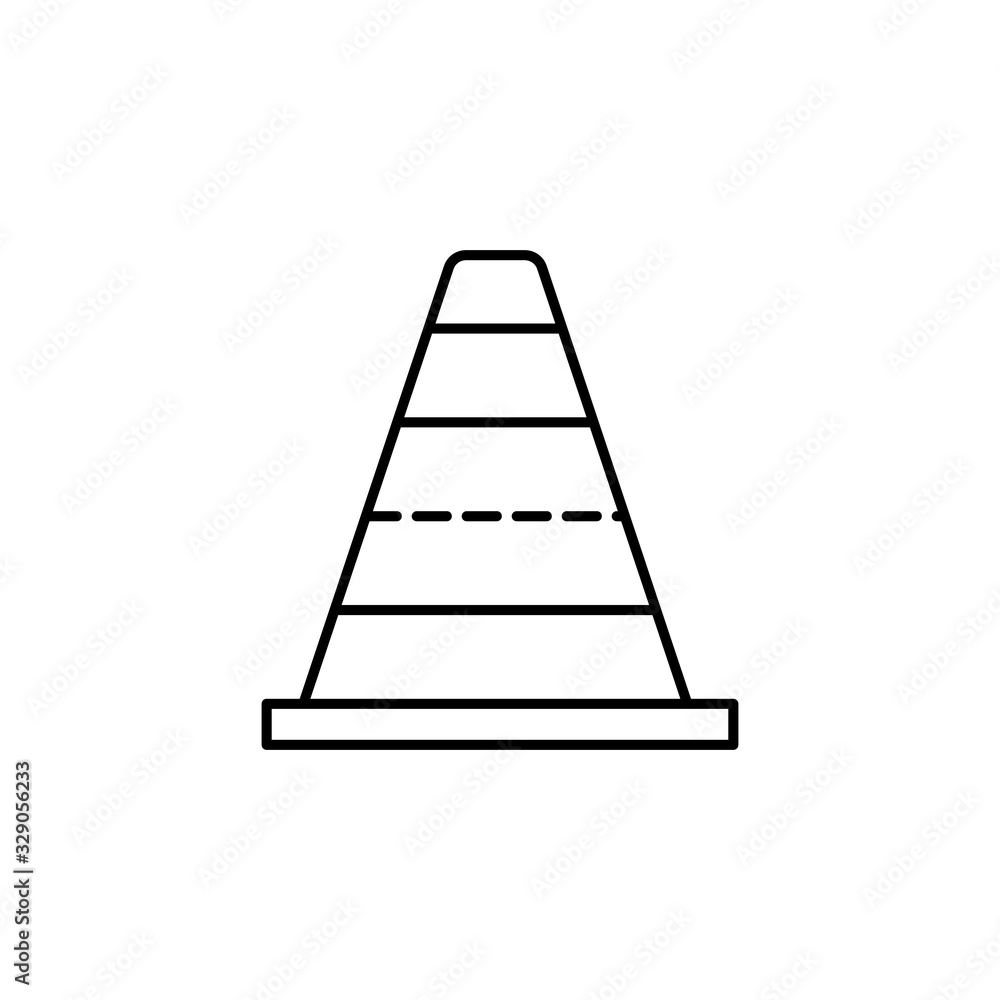 Poster cone, safety icon. simple line, outline vector elements of safety at work for ui and ux, website or 