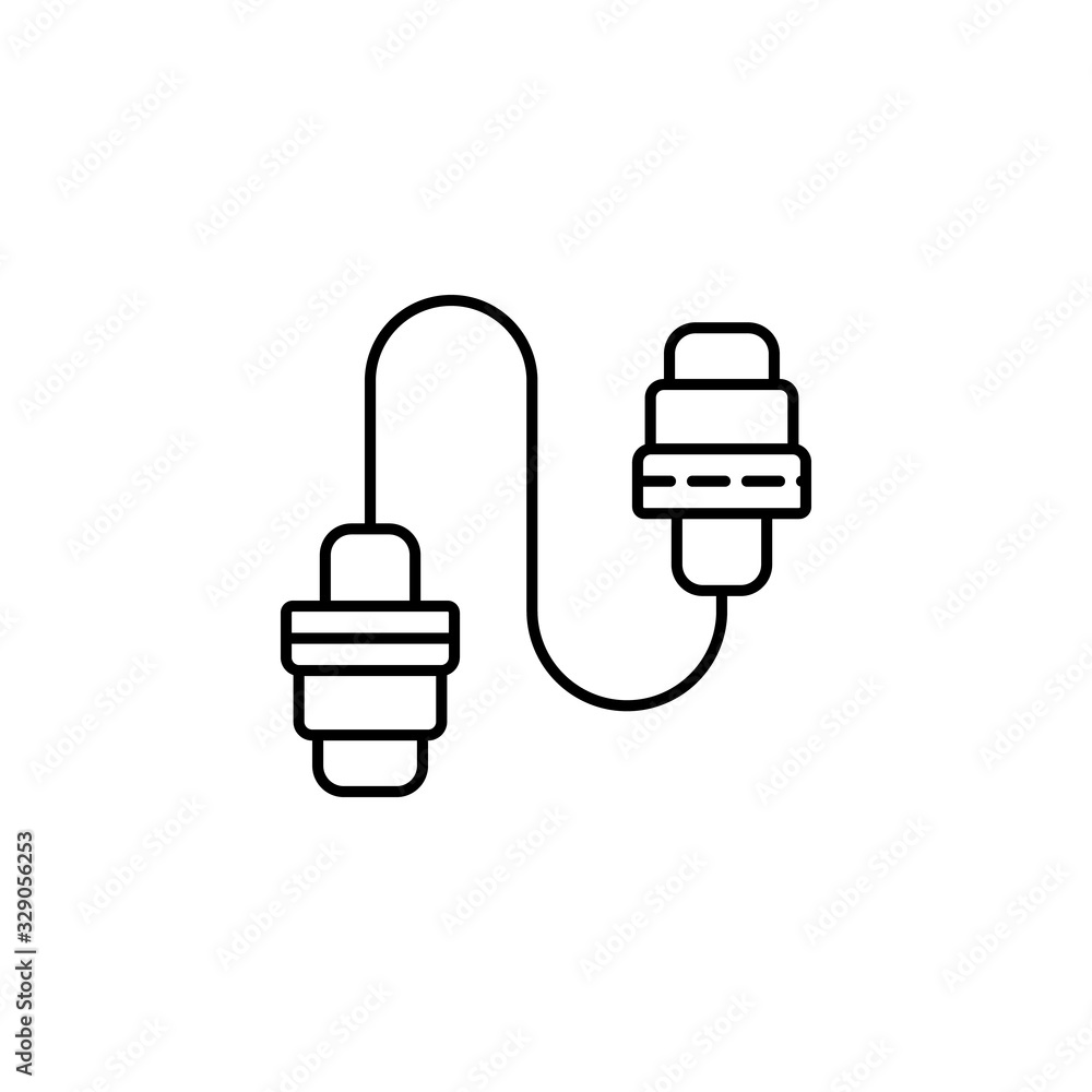 Poster ear pug, safety icon. simple line, outline vector elements of safety at work for ui and ux, website 
