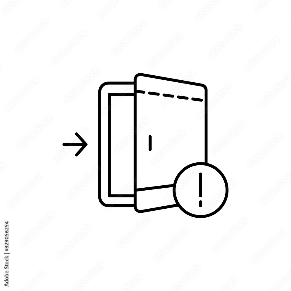 Poster emergency exit, icon. simple line, outline vector elements of safety at work for ui and ux, website 
