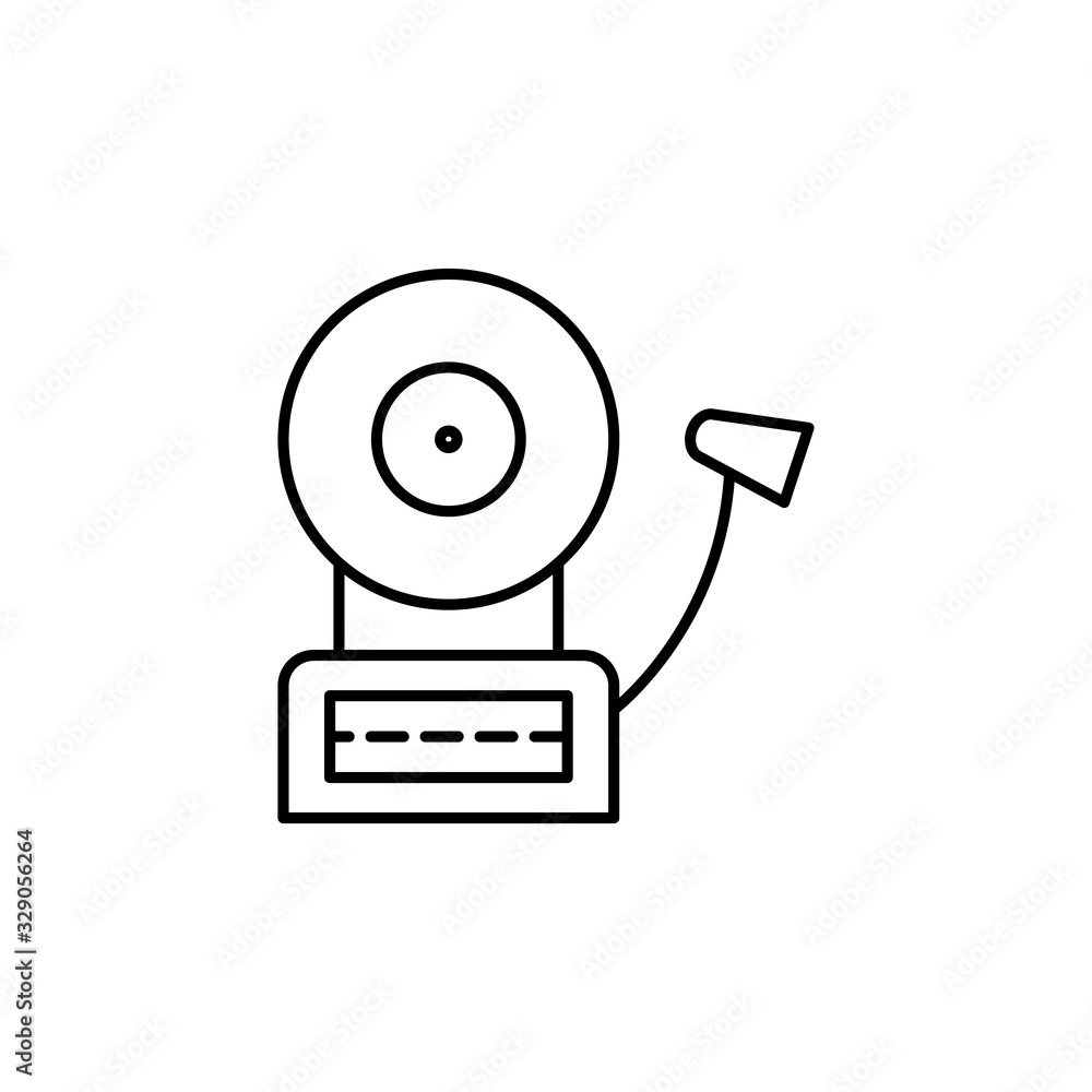 Poster emergency, bell icon. simple line, outline vector elements of safety at work for ui and ux, website 