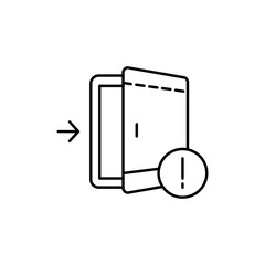 Emergency exit, icon. Simple line, outline vector elements of safety at work for ui and ux, website or mobile application