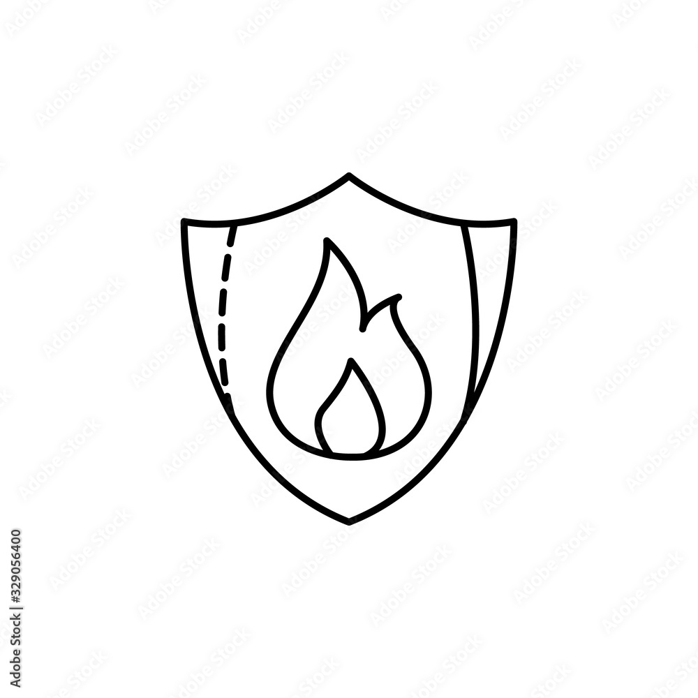 Poster fire, safety icon. simple line, outline vector elements of safety at work for ui and ux, website or 