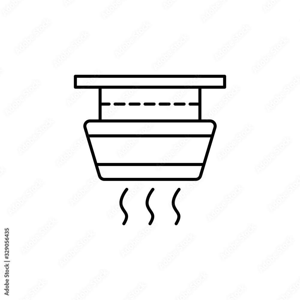 Poster smoke detector, safety icon. simple line, outline vector elements of safety at work for ui and ux, w