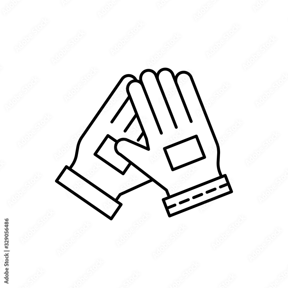 Poster gloves, safety icon. simple line, outline vector elements of safety at work for ui and ux, website o