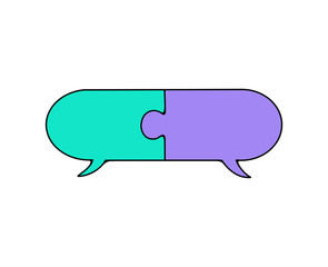 speaking bubble jigsaw puzzle vector
