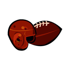 American Football ball isolated on a white background. Realistic Vector Illustration. Rugby sport. EPS10