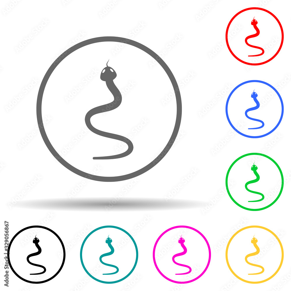 Poster sign dangerous snake multi color style icon. simple glyph, flat vector of warning signs icons for ui