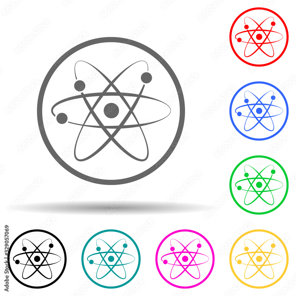 Poster sign atoms multi color style icon. simple glyph, flat vector of warning signs icons for ui and ux, w