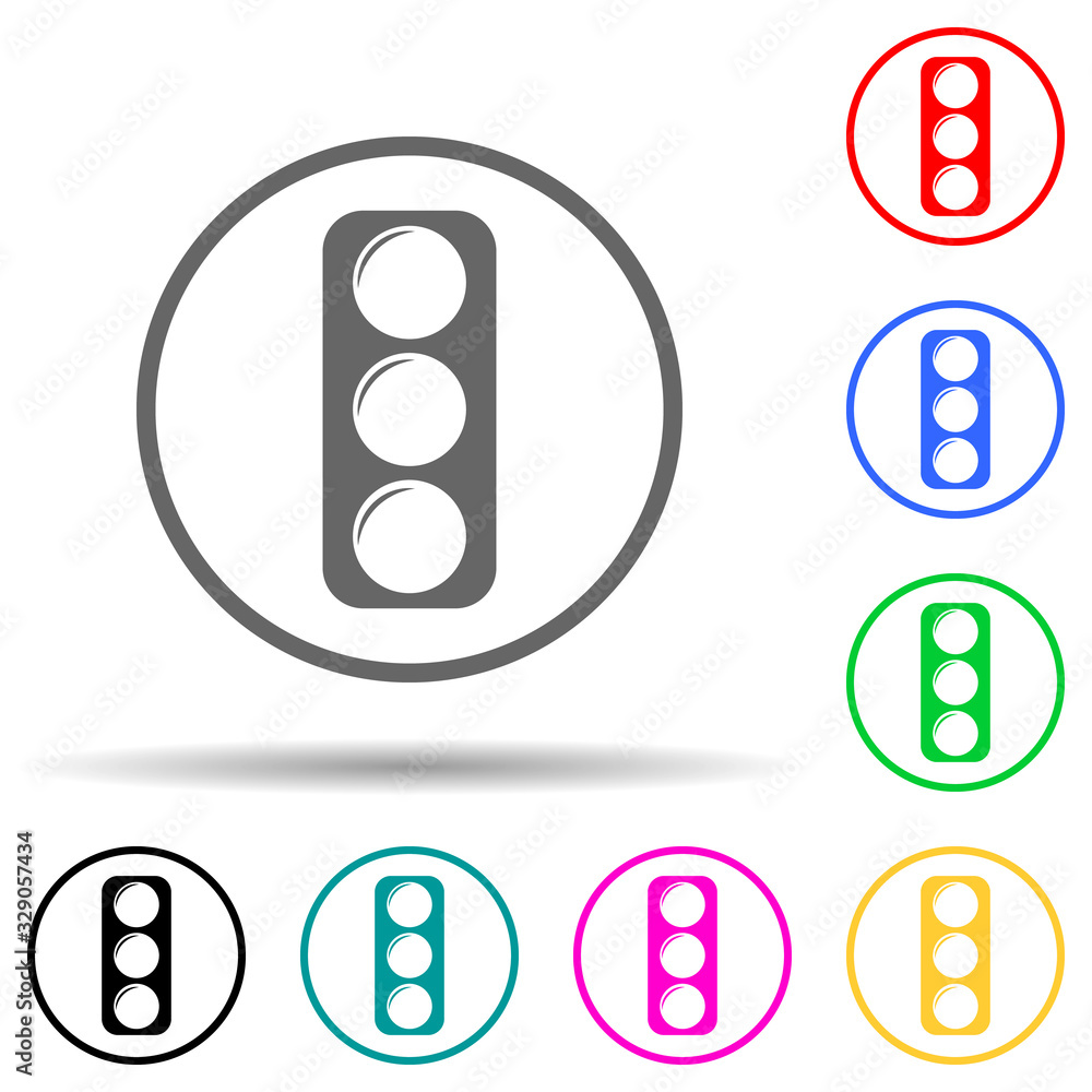 Poster traffic light sign multi color style icon. simple glyph, flat vector of warning signs icons for ui a