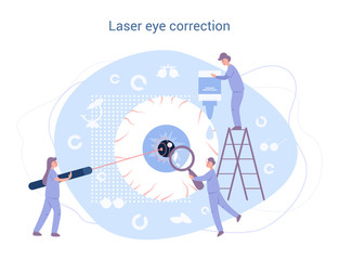 Ophthalmologist eyesight laser correction. Idea of eye