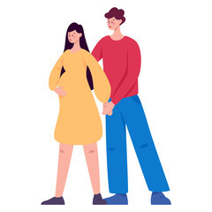 Man hugging his pregnant wife