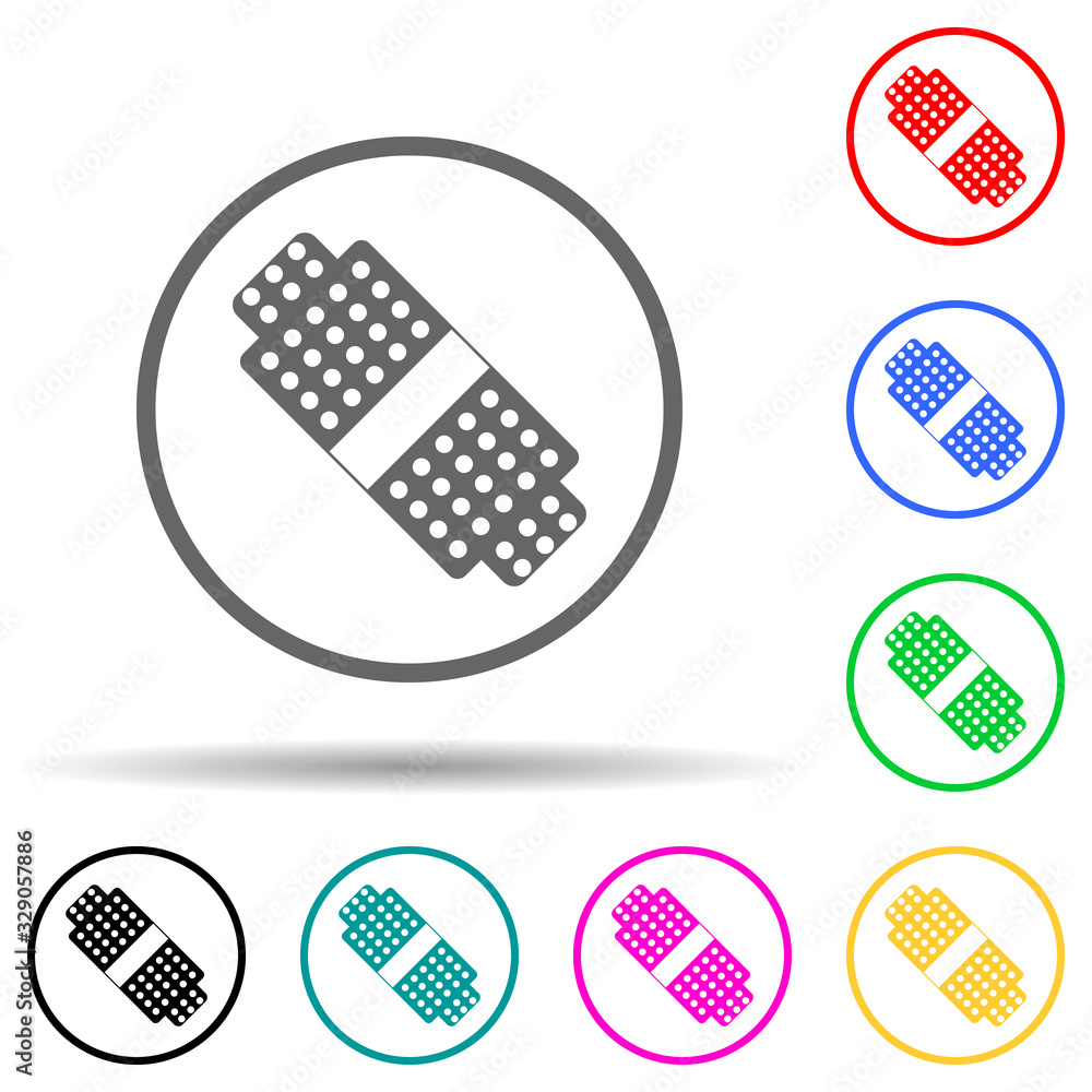 Poster first aid sign multi color style icon. simple glyph, flat vector of warning signs icons for ui and u