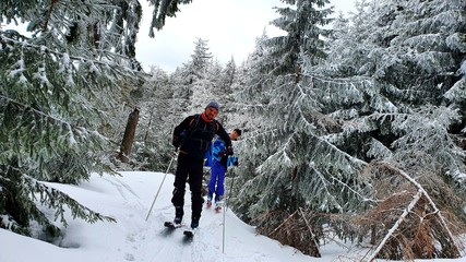 climber on top of mountain