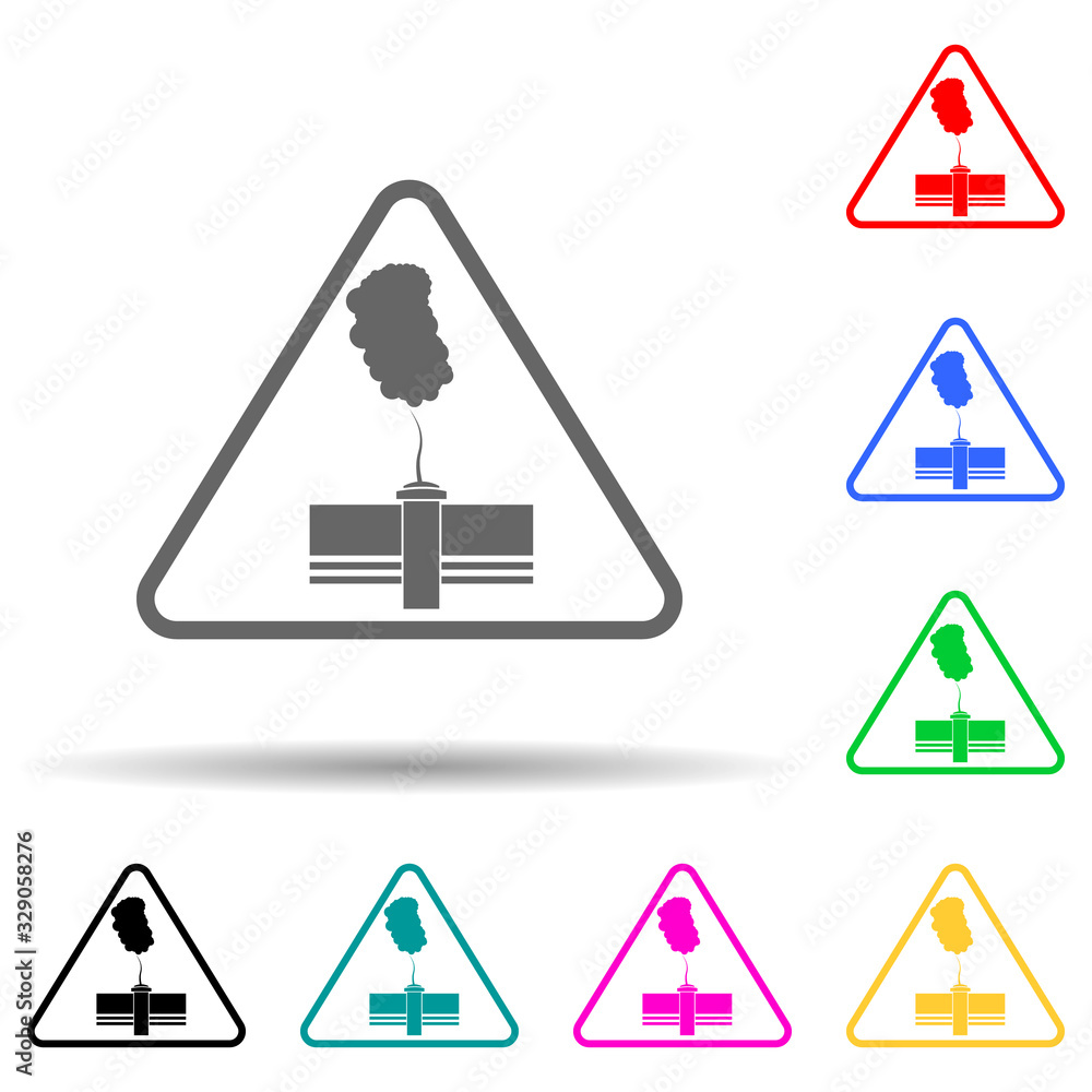 Aufkleber polluted air sign multi color style icon. simple glyph, flat vector of warning signs icons for ui an
