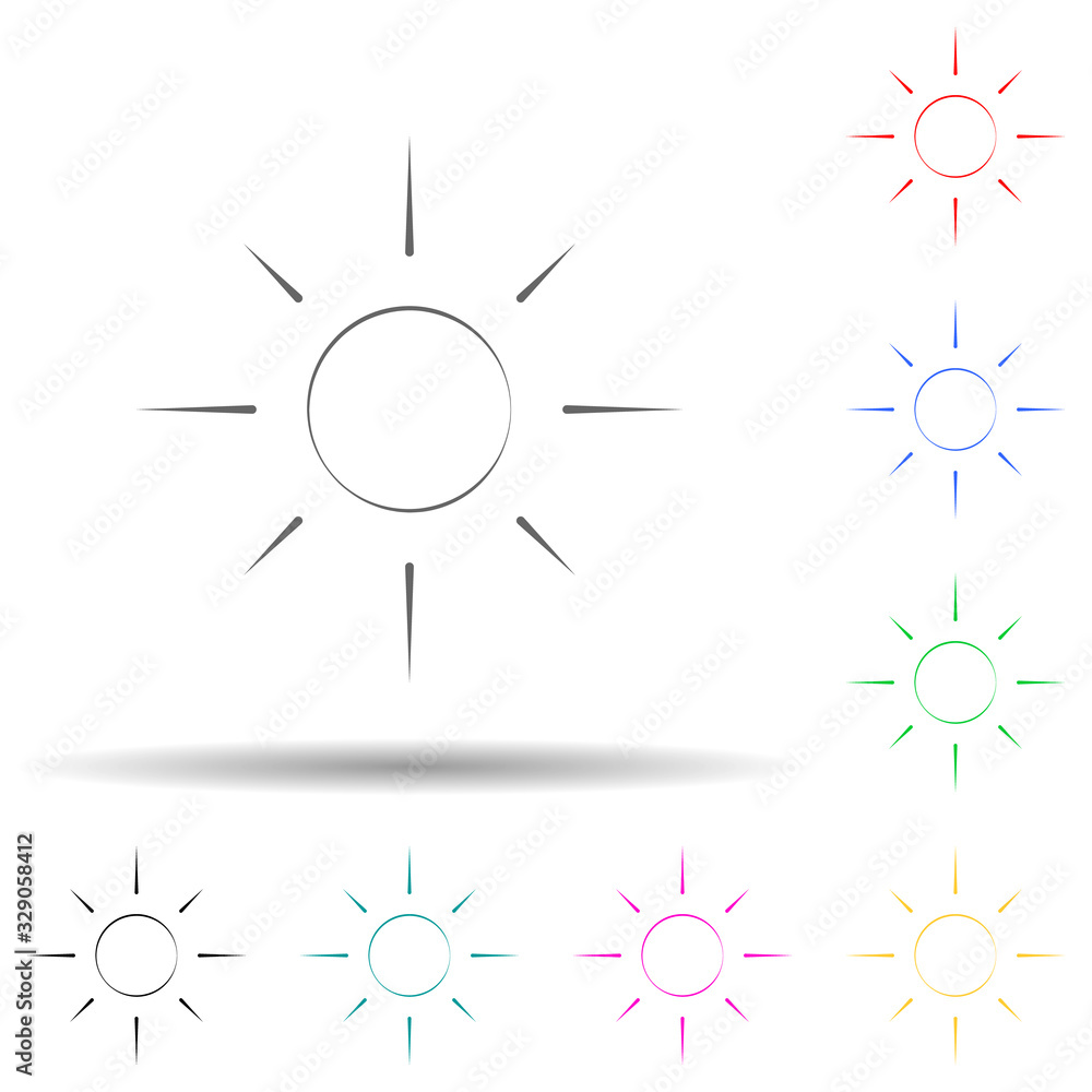 Poster sign sunny weather multi color style icon. simple thin line, outline vector of weather icons for ui 