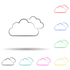 cloud sign multi color style icon. Simple thin line, outline vector of weather icons for ui and ux, website or mobile application