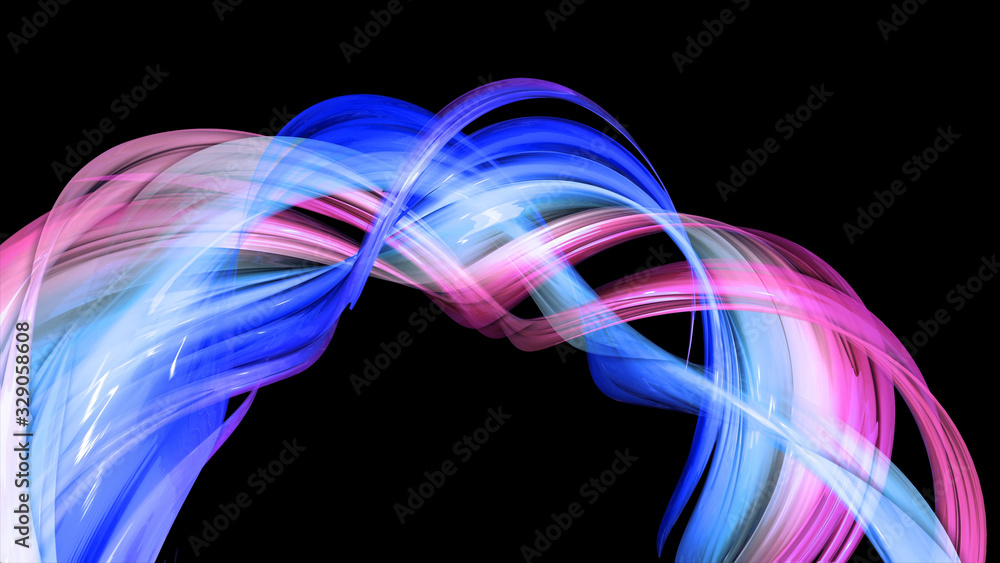 Poster creative abstract multicolor background with translucent tape. abstract stripes swirling in a circle