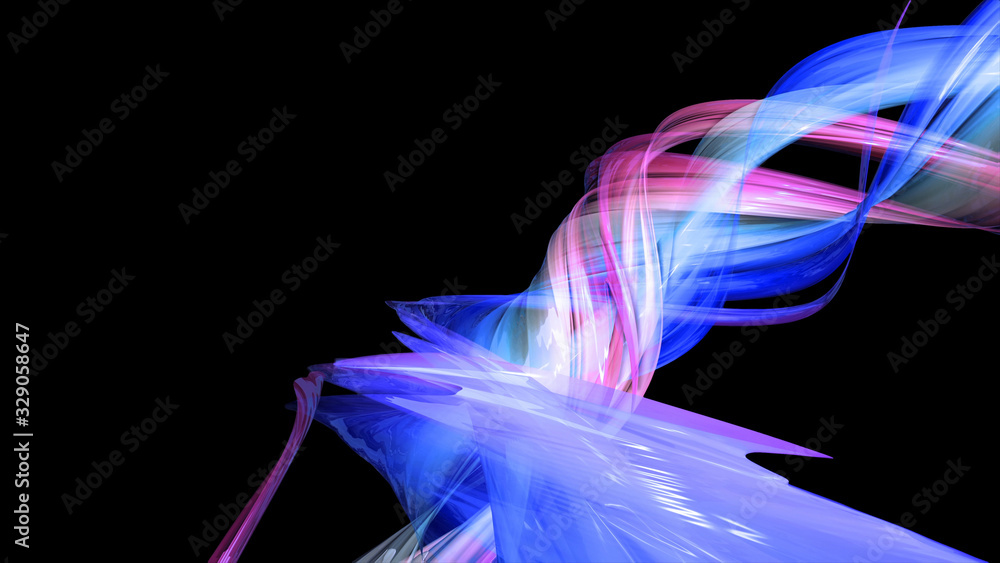 Poster creative abstract multicolor background with translucent tape. abstract stripes swirling in a circle