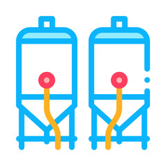 Brewing Barrels Icon Vector. Outline Brewing Barrels Sign. Color Isolated Contour Symbol Illustration