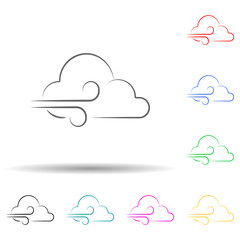 wind sign multi color style icon. Simple thin line, outline vector of weather icons for ui and ux, website or mobile application