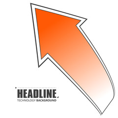 Arrow shaped abstract graphic, vector illustration.