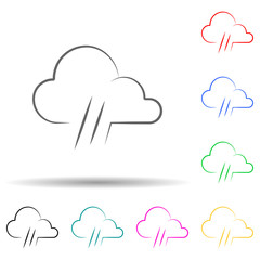 weather sign rain multi color style icon. Simple thin line, outline vector of weather icons for ui and ux, website or mobile application