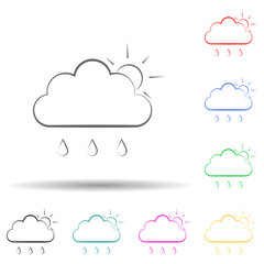 partial rain sign multi color style icon. Simple thin line, outline vector of weather icons for ui and ux, website or mobile application