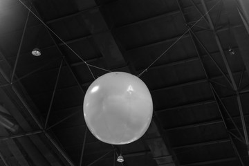 Promotion balloon in convention hall or trade or exhibition room